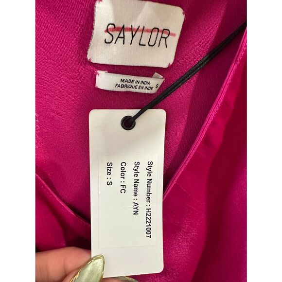 SAYLOR Ayn Feather-Embellished Midi-Dress Size Small $297 - Picture 11 of 11